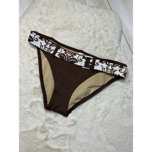 VICTORIA SECRET Bikini Bottom Brown White Belt  S